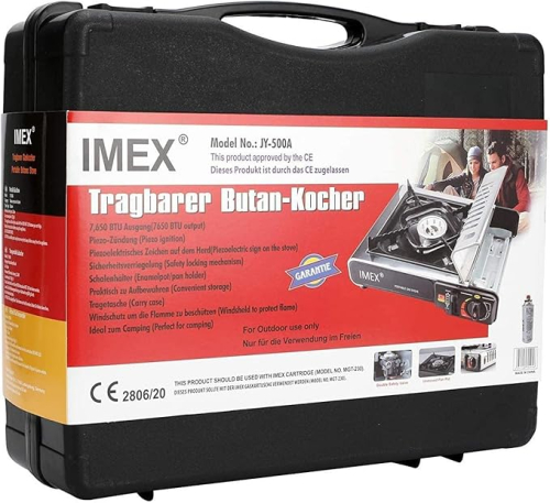 Imex portable gas stove with case - with 16 gas cartridges
